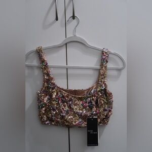 Multicolor Sequin Embellished Tank Top